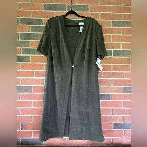 Vintage SCARLETT Olive Green Blazer Dress Size 18W Gold Button Detail NWT Grunge